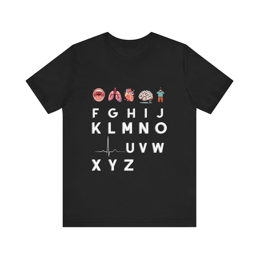 Medical alphabet Unisex Jersey Short Sleeve Tee